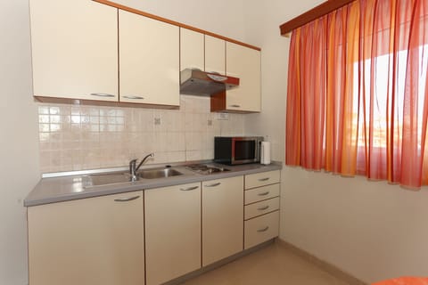 Deluxe Apartment, Balcony | Private kitchen | Coffee/tea maker, highchair