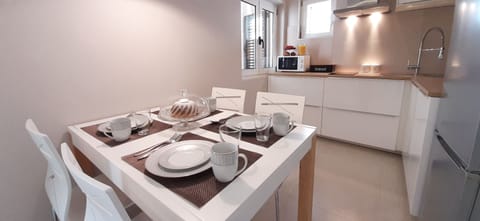 Apartment, 2 Bedrooms, Terrace | Private kitchen | Fridge, electric kettle