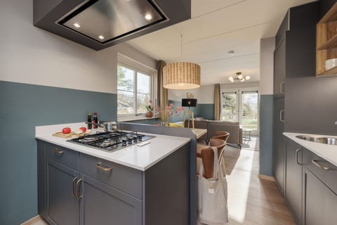 Deluxe Cottage, 2 Bedrooms | Private kitchen | Fridge, microwave, stovetop, dishwasher