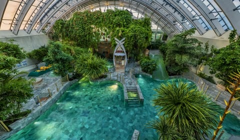 2 outdoor pools, a natural pool, open 10:00 AM to 7:30 PM, sun loungers