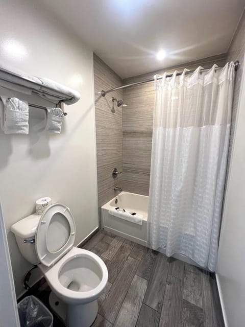 Deluxe Room, 2 Queen Beds, Non Smoking | Bathroom | Combined shower/tub, eco-friendly toiletries, hair dryer, towels