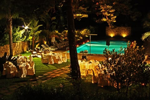 Outdoor banquet area
