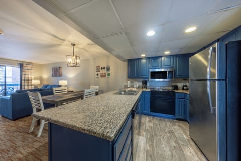 Microwave, stovetop, coffee/tea maker, toaster