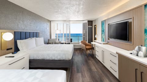 Standard Room, 2 Queen Beds, Oceanfront (High Floor) | Premium bedding, in-room safe, laptop workspace, iron/ironing board