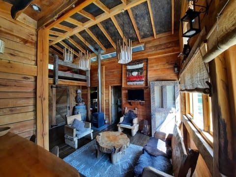 Family Cabin, 3 Bedrooms, Garden View | Living area | Fireplace