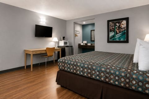 Desk, blackout drapes, rollaway beds (surcharge), WiFi (free)