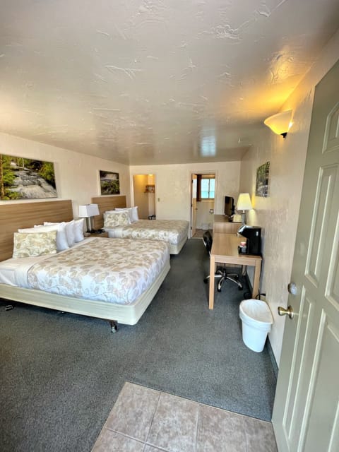 Standard Double Room, 2 Queen Beds, Refrigerator & Microwave | Iron/ironing board, free WiFi, bed sheets