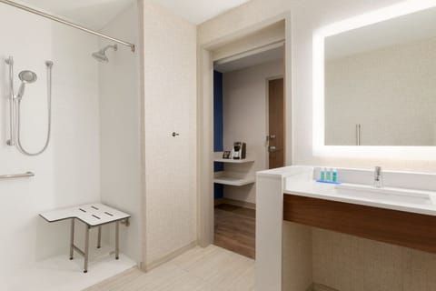 Standard Room, 1 King Bed, Roll-in Shower (Communications, Mobility) | Bathroom shower