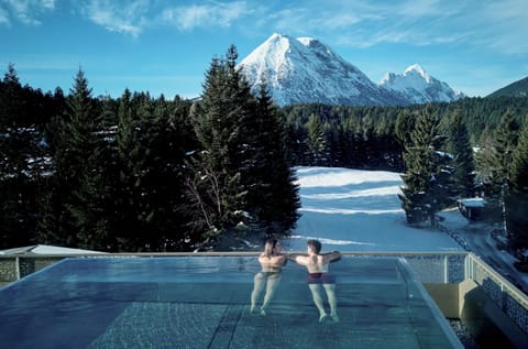 Indoor pool, outdoor pool, sun loungers