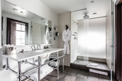 Legacy Suite | Bathroom | Shower, rainfall showerhead, free toiletries, hair dryer
