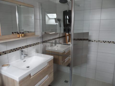 Double Room (L'Anisée) | Bathroom | Shower, free toiletries, hair dryer, bathrobes