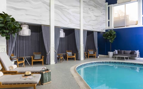 Indoor pool, open 8:00 AM to 10:00 PM, free cabanas, sun loungers