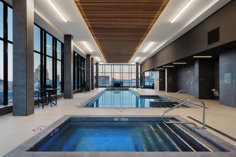 Indoor pool, open 7:00 AM to 11:00 PM, sun loungers