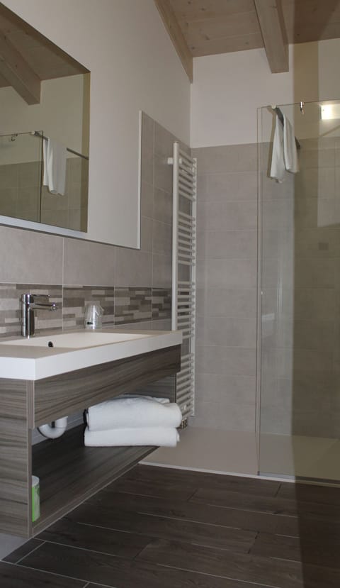 Shower, free toiletries, hair dryer, bidet