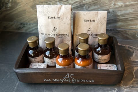 Free toiletries, hair dryer, bathrobes, slippers