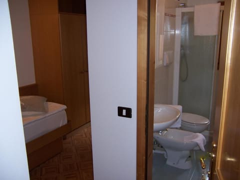 Shower, free toiletries, hair dryer, bidet