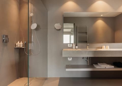 Double Room, Balcony (South) | Bathroom | Designer toiletries, hair dryer, bathrobes, slippers