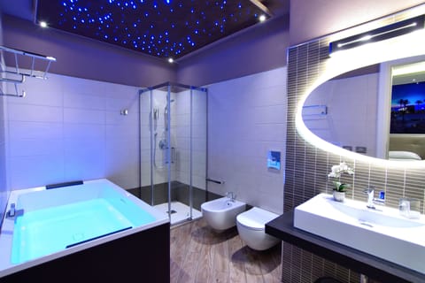 Panoramic Double Room | Bathroom | Shower, free toiletries, hair dryer, bidet