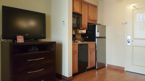 Desk, laptop workspace, blackout drapes, soundproofing