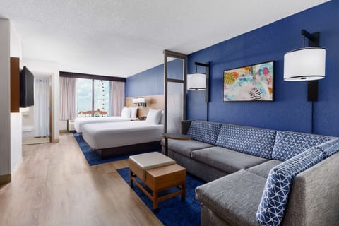 Room (1 Sofa and 2 Queen Beds High Floor) | Premium bedding, down comforters, pillowtop beds, in-room safe