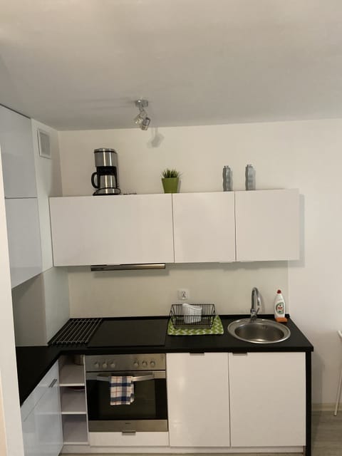 Apartment (Baltycki) | Private kitchenette | Fridge, microwave, oven, stovetop