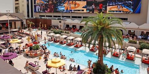 Seasonal outdoor pool, open 10:00 AM to 5:00 PM, cabanas (surcharge)