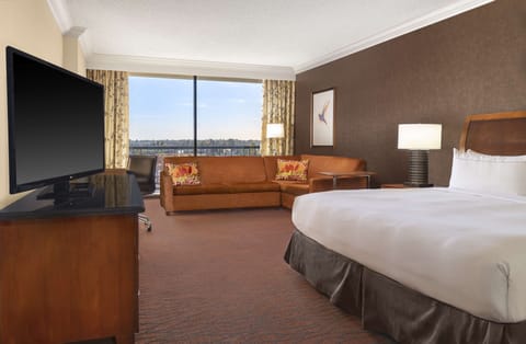 Room, 1 King Bed with Sofa bed | Living area | 42-inch flat-screen TV with cable channels, TV