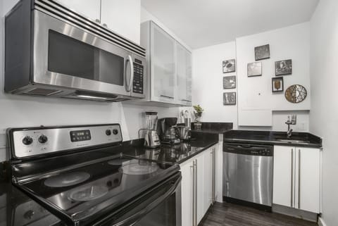 Fridge, microwave, coffee/tea maker