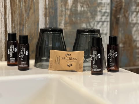 Free toiletries, hair dryer, towels