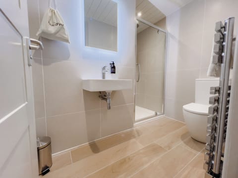 Deluxe Double Room | Bathroom | Hair dryer, towels, shampoo, toilet paper