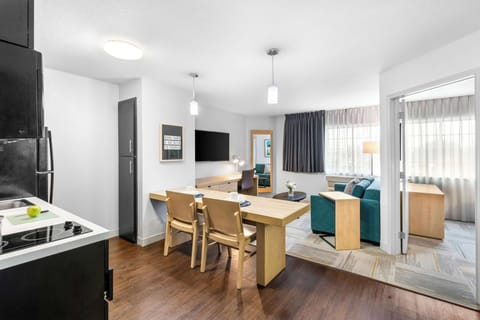 50-inch flat-screen TV with cable channels, TV