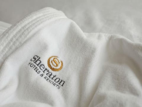 Combined shower/tub, free toiletries, hair dryer, bathrobes