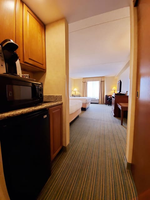 Standard Room, 2 Queen Beds, Non Smoking | In-room safe, desk, blackout drapes, iron/ironing board