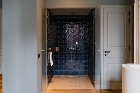 Suite | Bathroom | Shower, free toiletries, hair dryer, towels