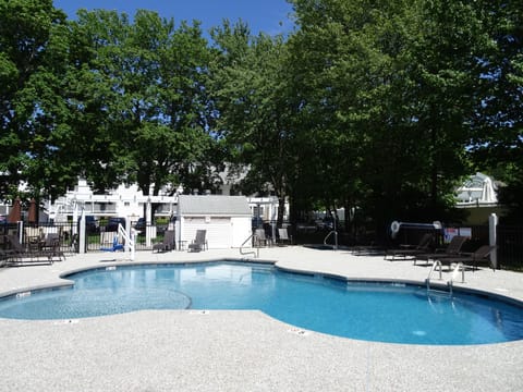 Seasonal outdoor pool, open 9:00 AM to 9:00 PM, sun loungers