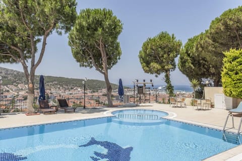 Indoor pool, outdoor pool, pool umbrellas, sun loungers