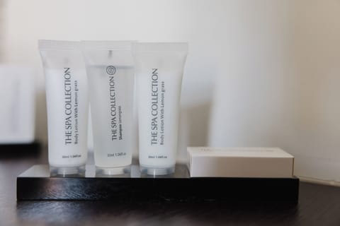 Shower, free toiletries, hair dryer, bathrobes