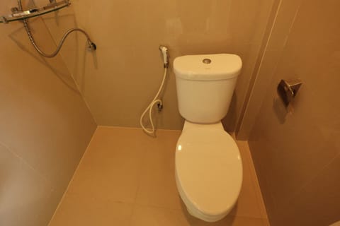 Shower, free toiletries, towels