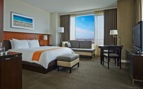 Premium bedding, down comforters, pillowtop beds, in-room safe