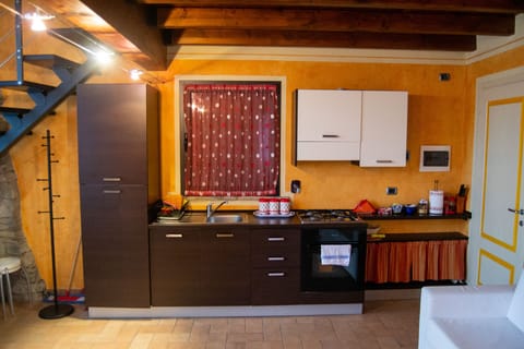 Apartment, 1 Bedroom, River View | Private kitchen | Full-size fridge, microwave, oven, stovetop