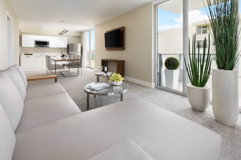 55-inch flat-screen TV with satellite channels, TV