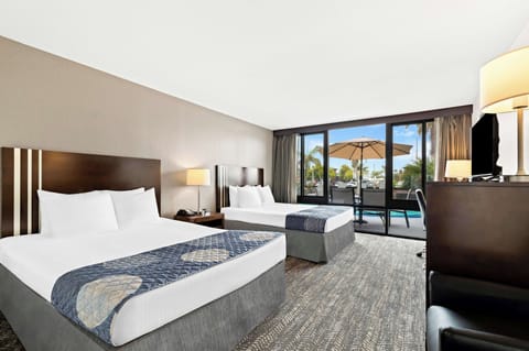 Standard Room, 2 Queen Beds, Non Smoking, Microwave | Desk, blackout drapes, iron/ironing board, cribs/infant beds