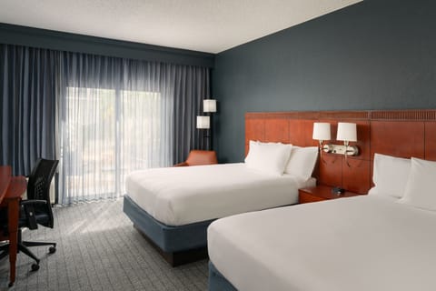 Premium bedding, desk, blackout drapes, iron/ironing board