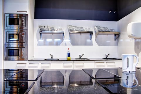 Shared fridge, microwave