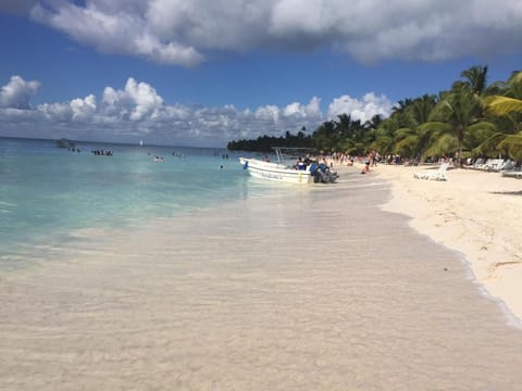 Beach nearby, white sand, scuba diving