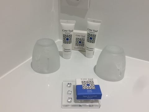 Free toiletries, hair dryer, towels