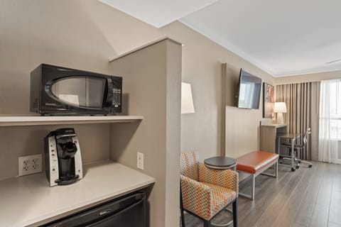 In-room safe, desk, laptop workspace, iron/ironing board