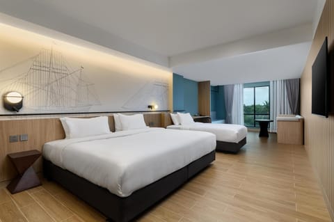 Executive Room, Multiple Beds, Non Smoking | Desk, iron/ironing board, free WiFi, bed sheets