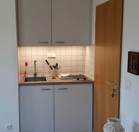 Studio, Balcony | Private kitchen | Fridge, microwave, stovetop, coffee/tea maker