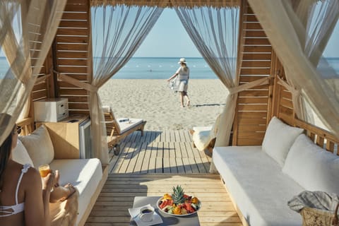 Private beach, beach cabanas, sun loungers, beach umbrellas